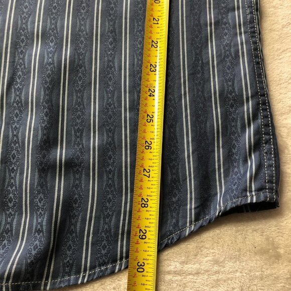 AGE Of Wisdom Blue Stripe Pearl Snap Button Down Shirt Size XL - Picture 9 of 9
